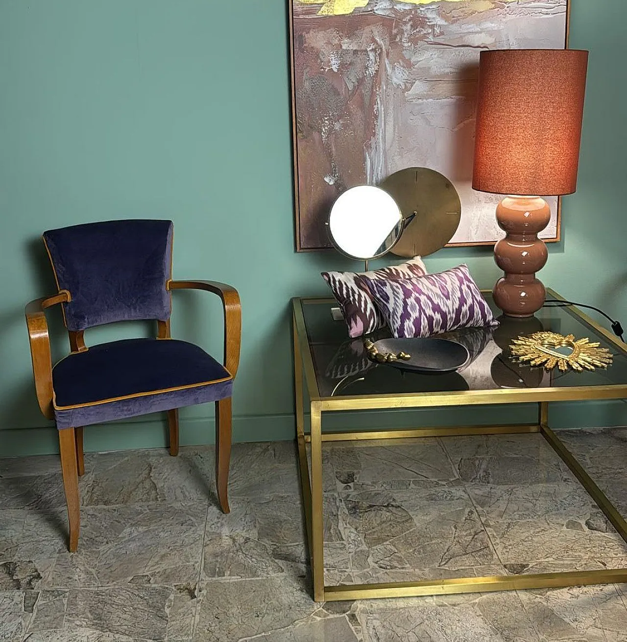 Willy Rizzo style brass and smoked glass coffee table, 20th century 15