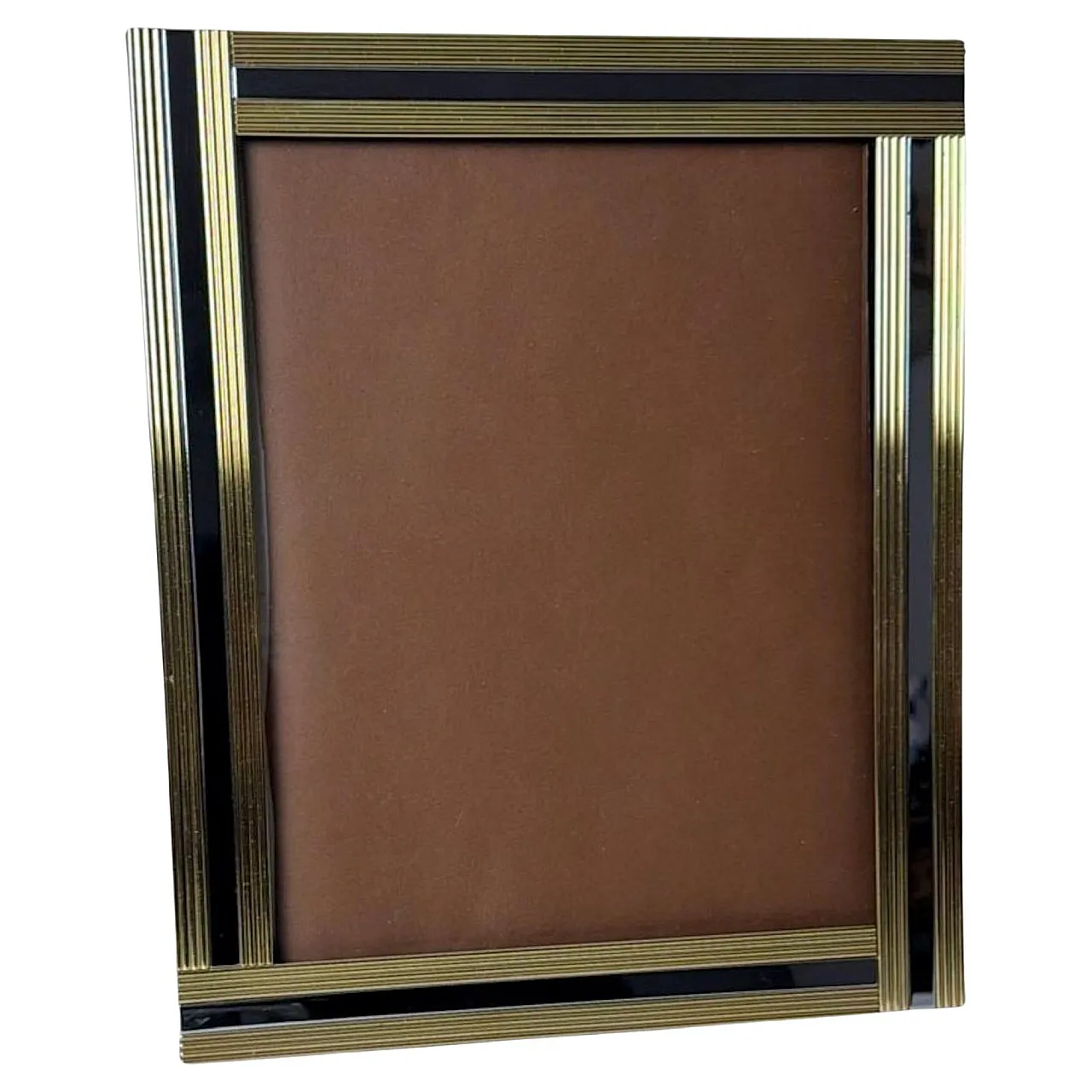Romeo Rega style brass and steel picture frame, 1970s 1