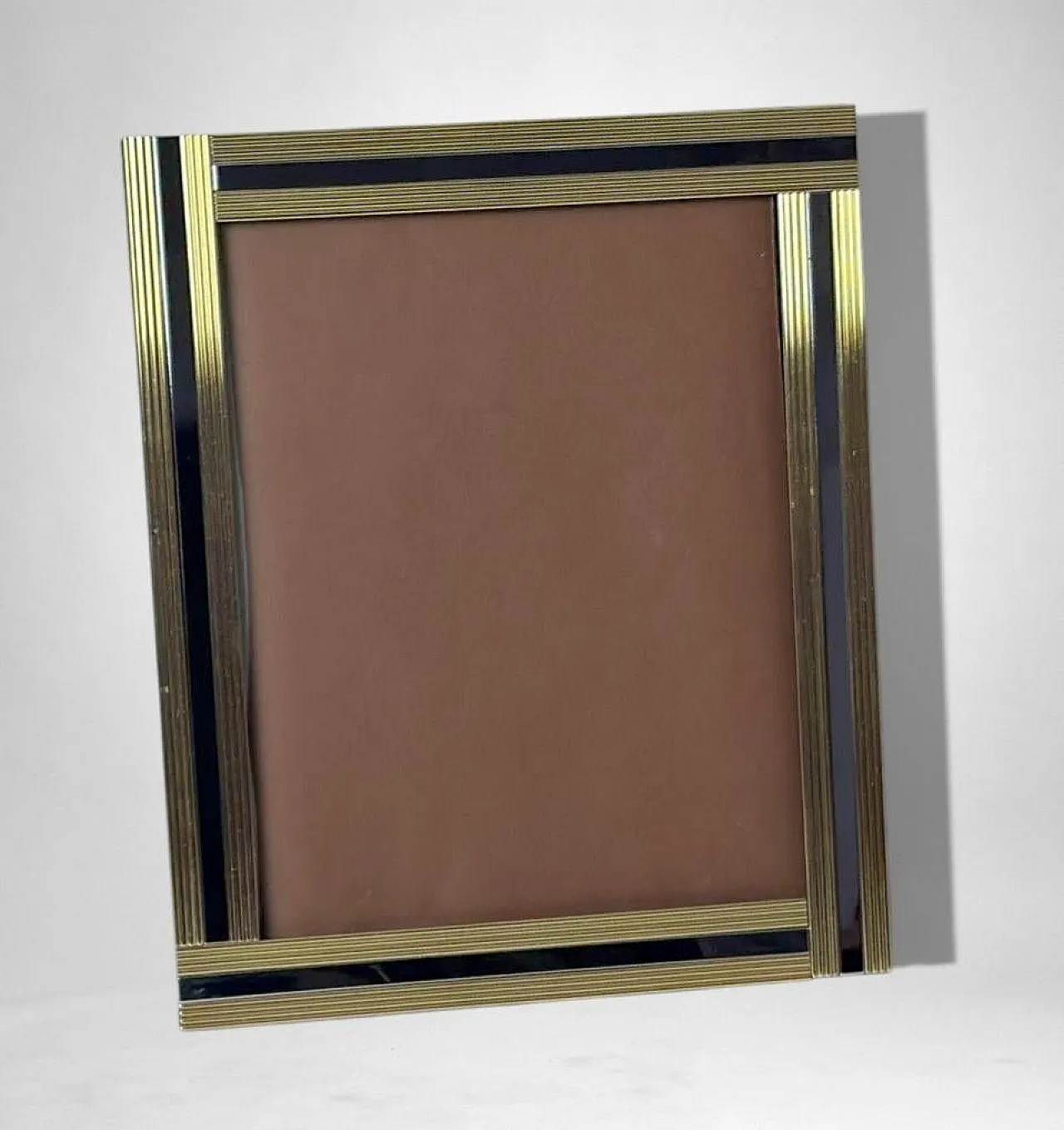 Romeo Rega style brass and steel picture frame, 1970s 2