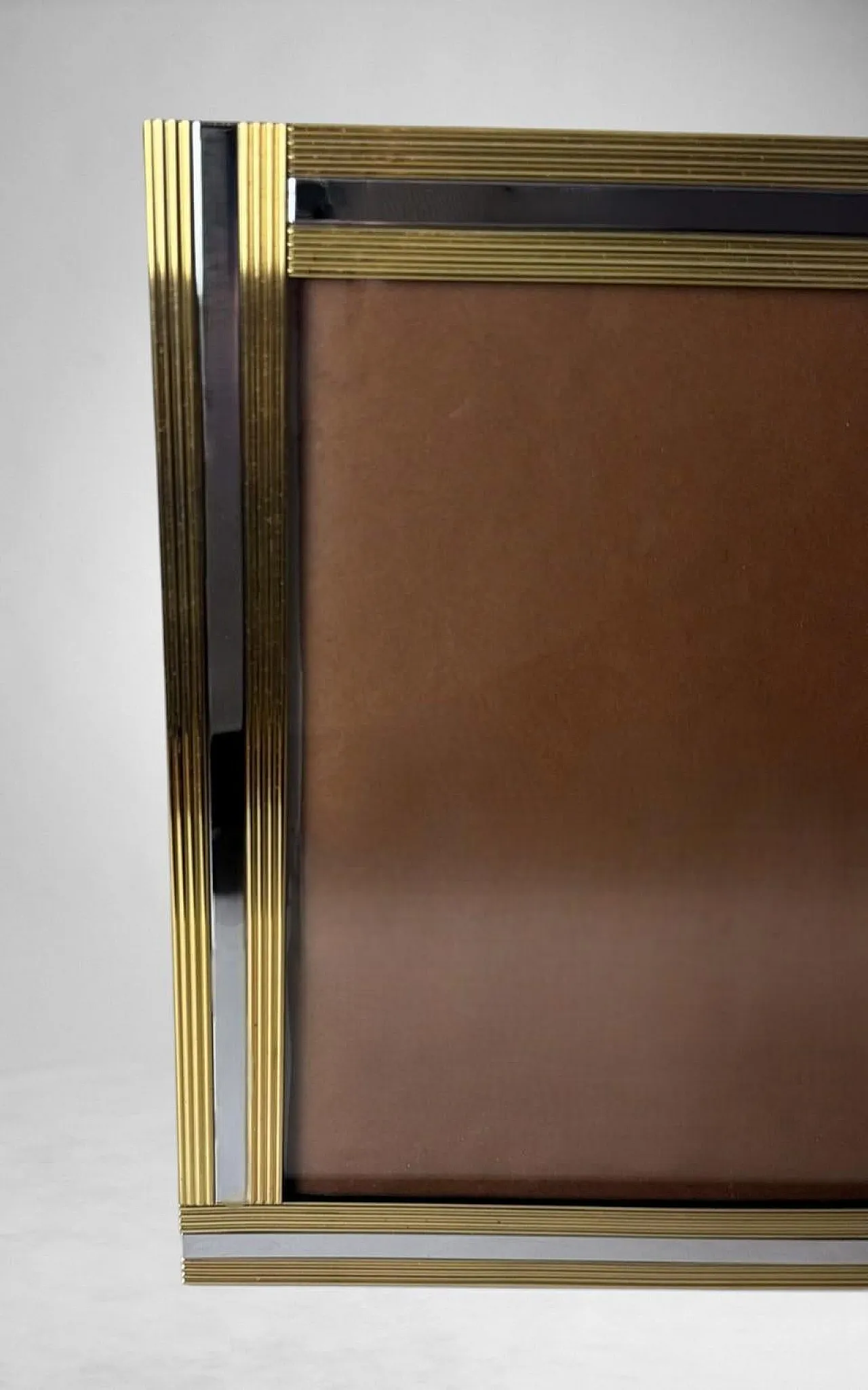 Romeo Rega style brass and steel picture frame, 1970s 11
