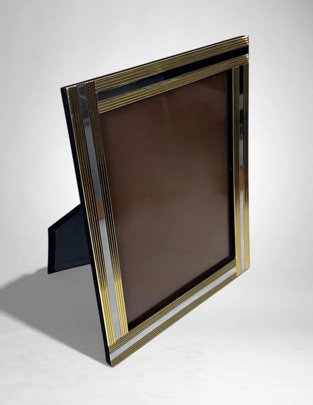 Romeo Rega style brass and steel picture frame, 1970s 15