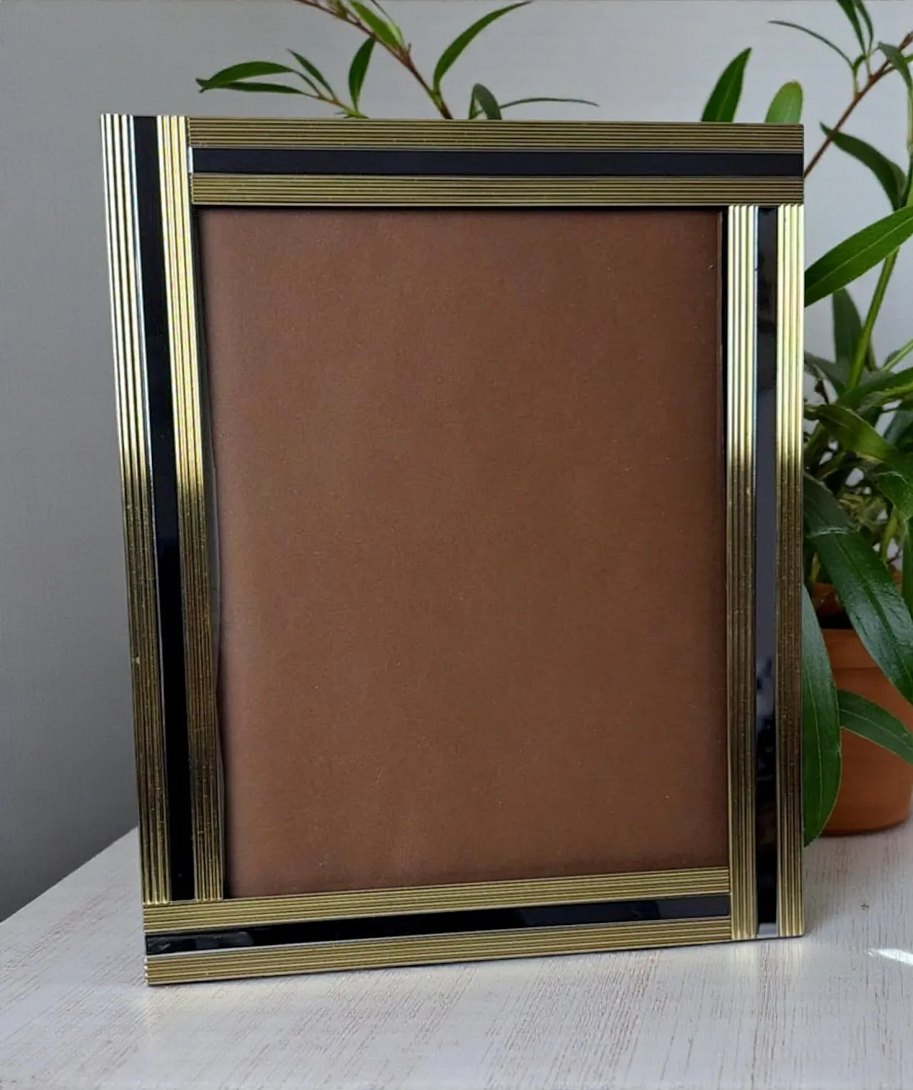 Romeo Rega style brass and steel picture frame, 1970s 18