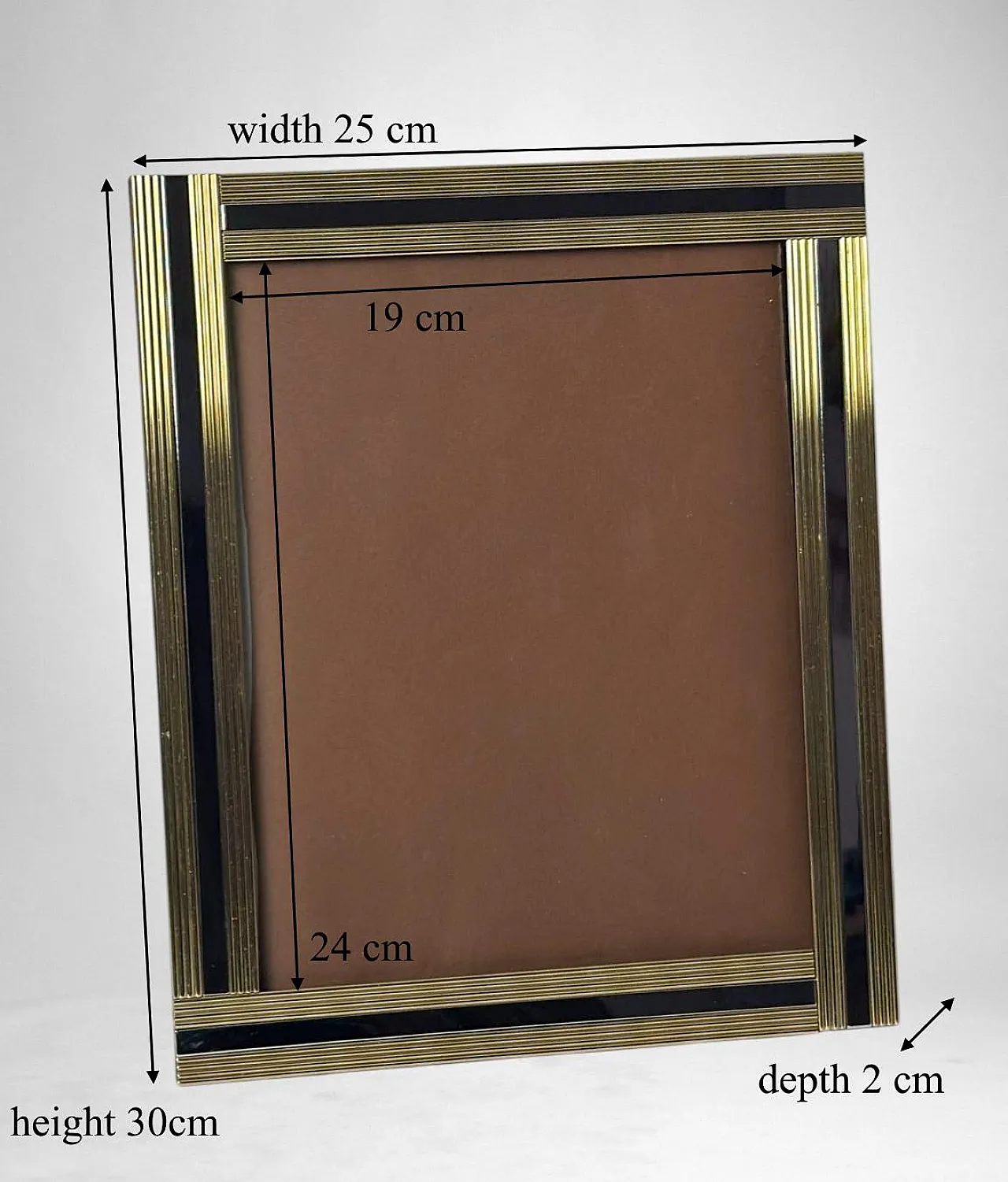 Romeo Rega style brass and steel picture frame, 1970s 19