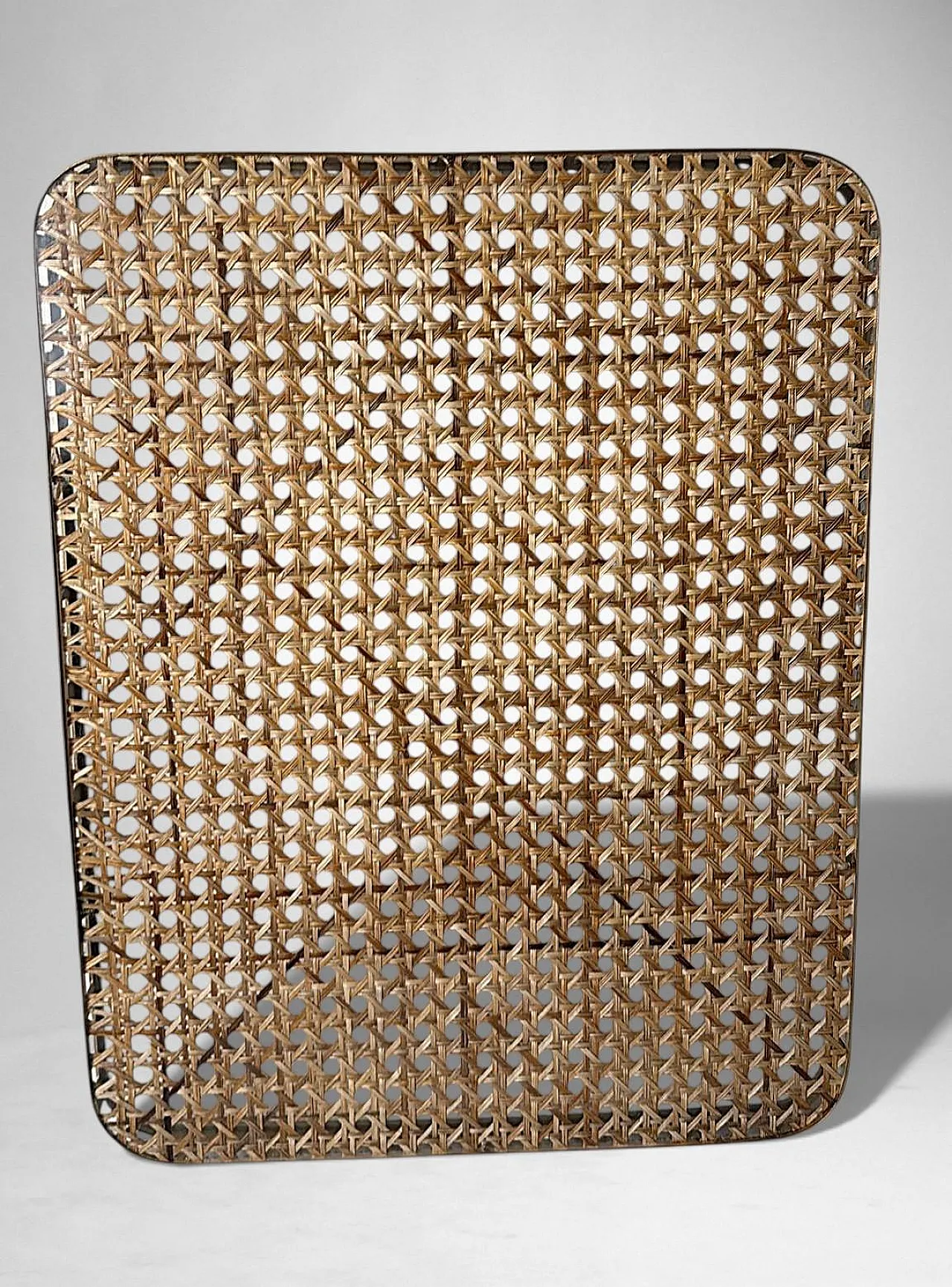 Vassoio in lucite e paglia di Vienna in stile Christian Dior, '900 9