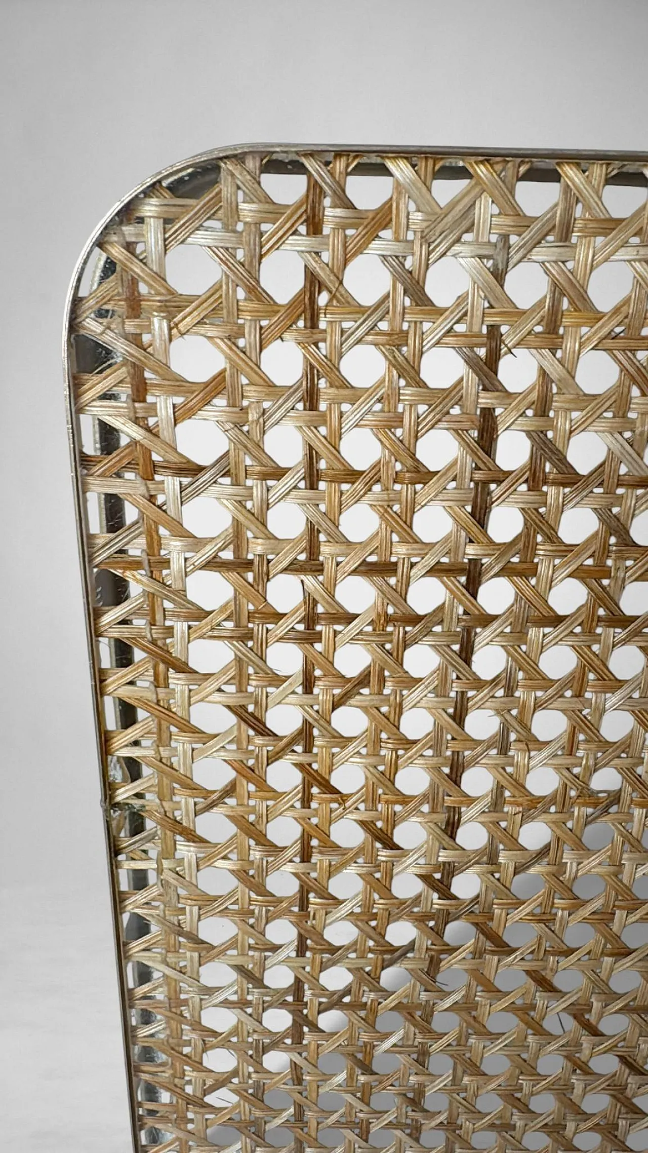 Vassoio in lucite e paglia di Vienna in stile Christian Dior, '900 10