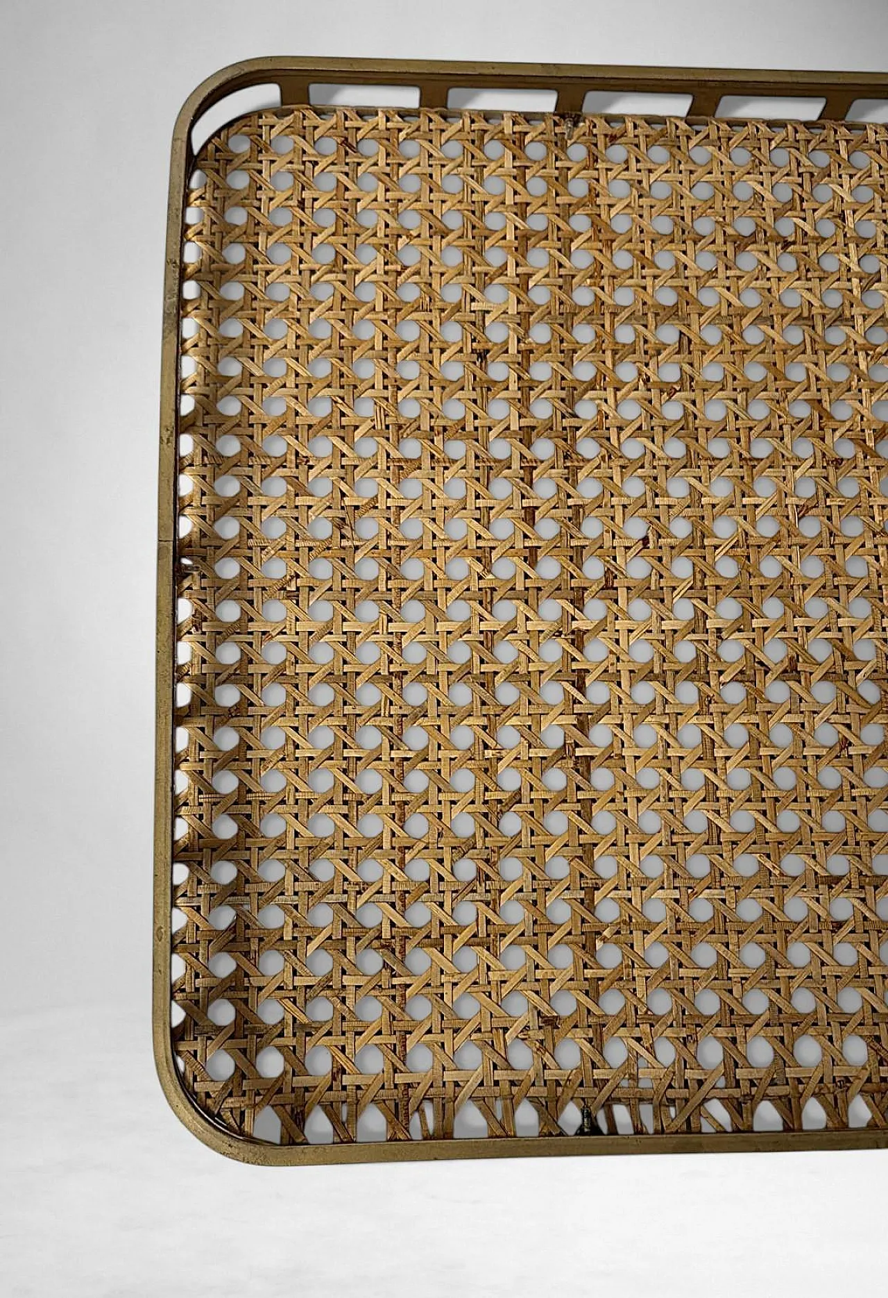 Vassoio in lucite e paglia di Vienna in stile Christian Dior, '900 12