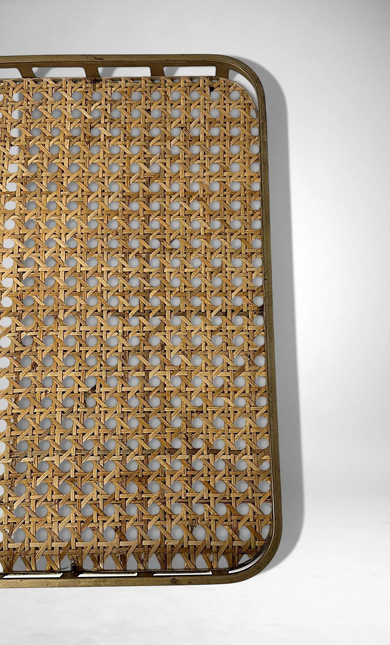 Vassoio in lucite e paglia di Vienna in stile Christian Dior, '900 13