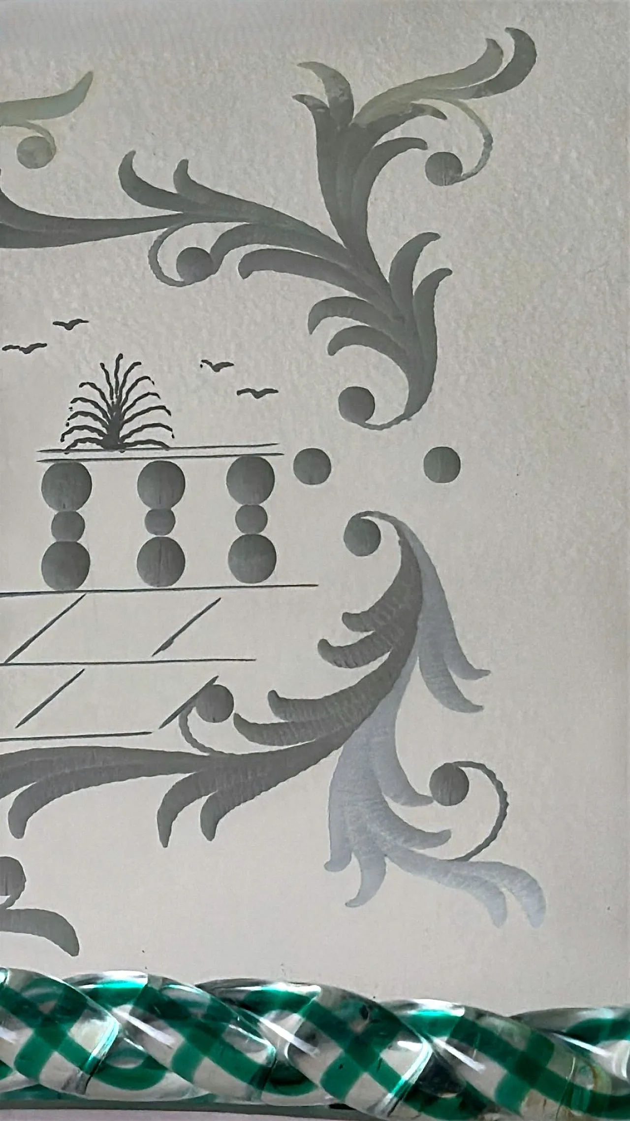 Murano vanity tray with hand-engraved mirror, 20th century 16