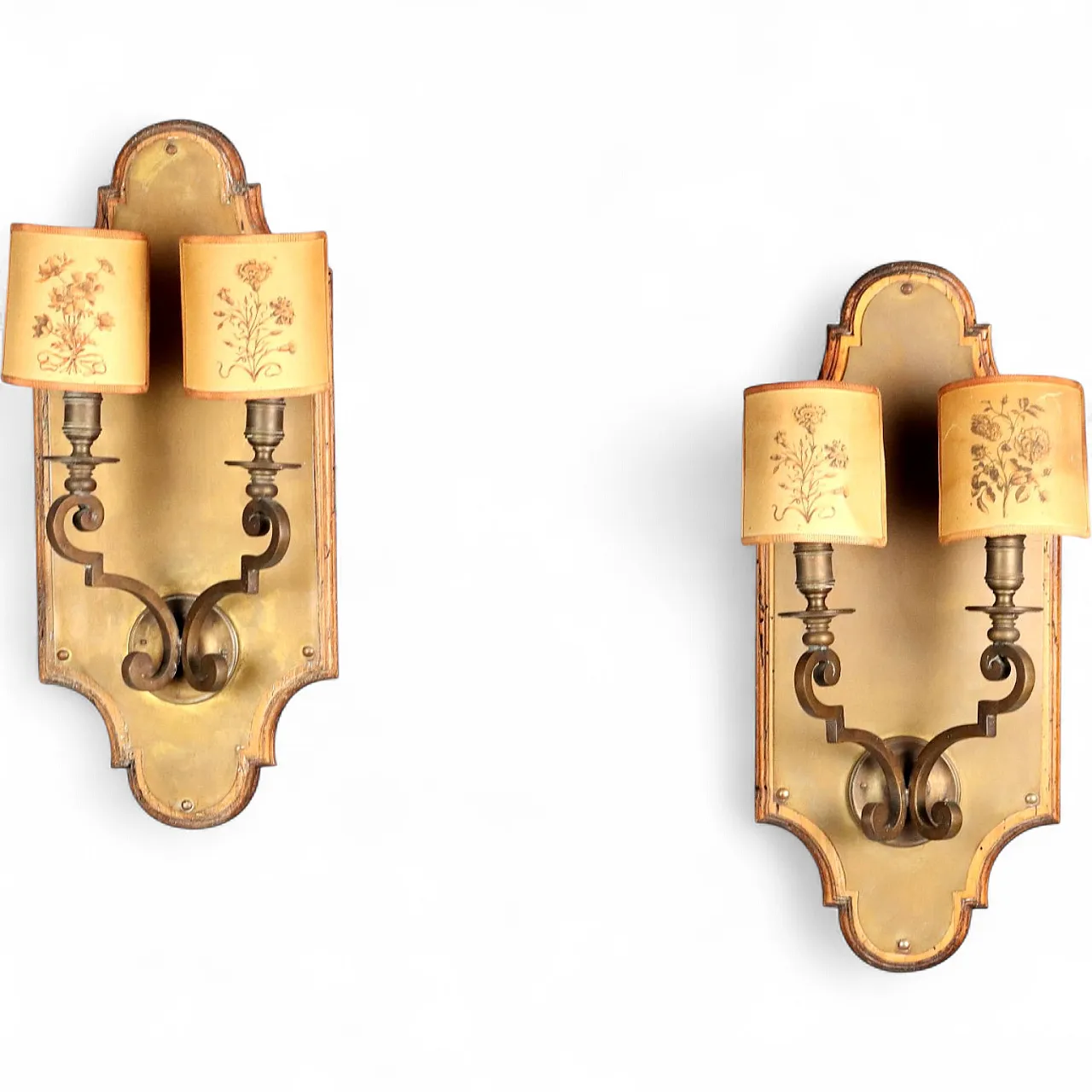 Coppia di applique in bronzo e metallo, '900 6