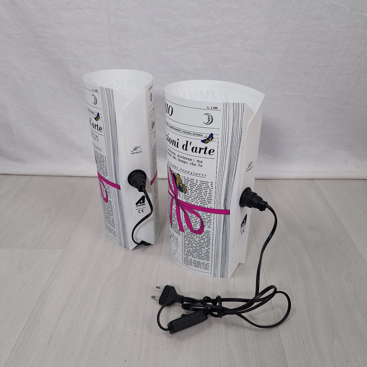 Pair of table lamps L'immaginario by Fornasetti, 90s 6