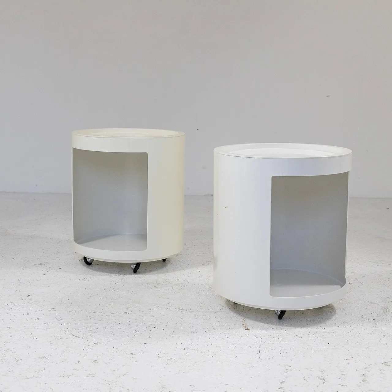 Paoir of Valletto Tondo Alto Containers on Wheels from Valenti, 1970s 1