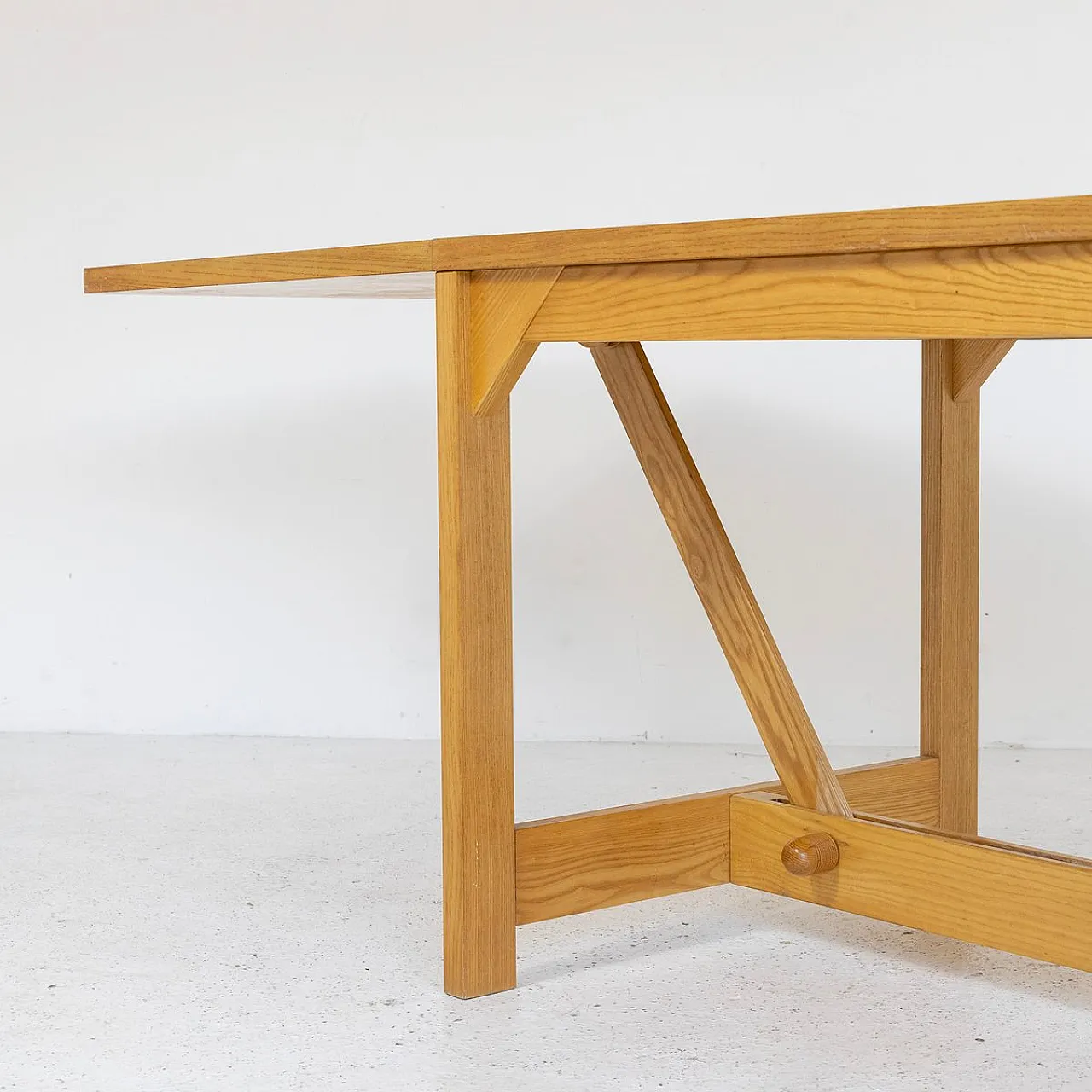 Extendable ash wood table, 1960s 3