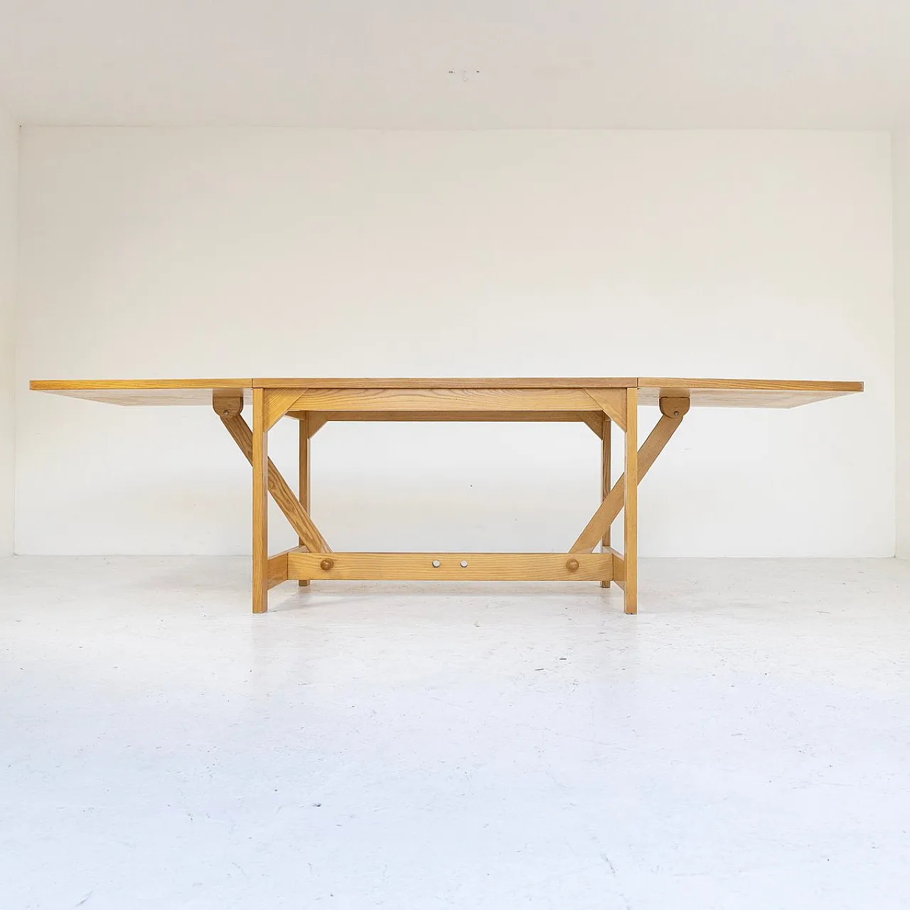 Extendable ash wood table, 1960s 5