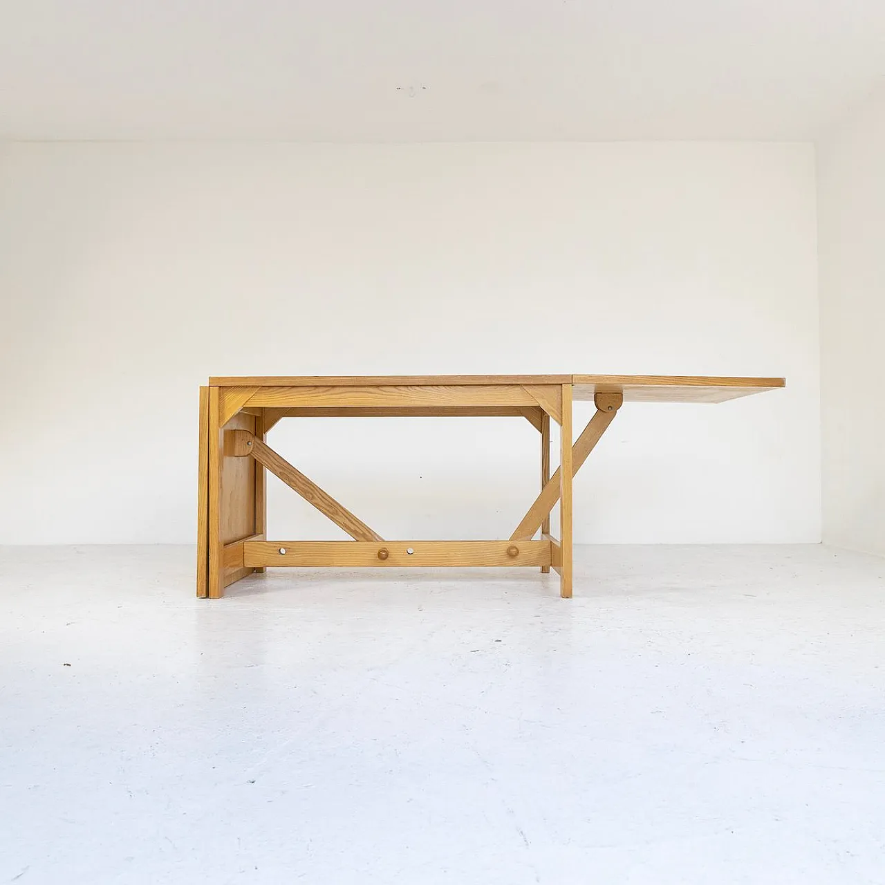 Extendable ash wood table, 1960s 6