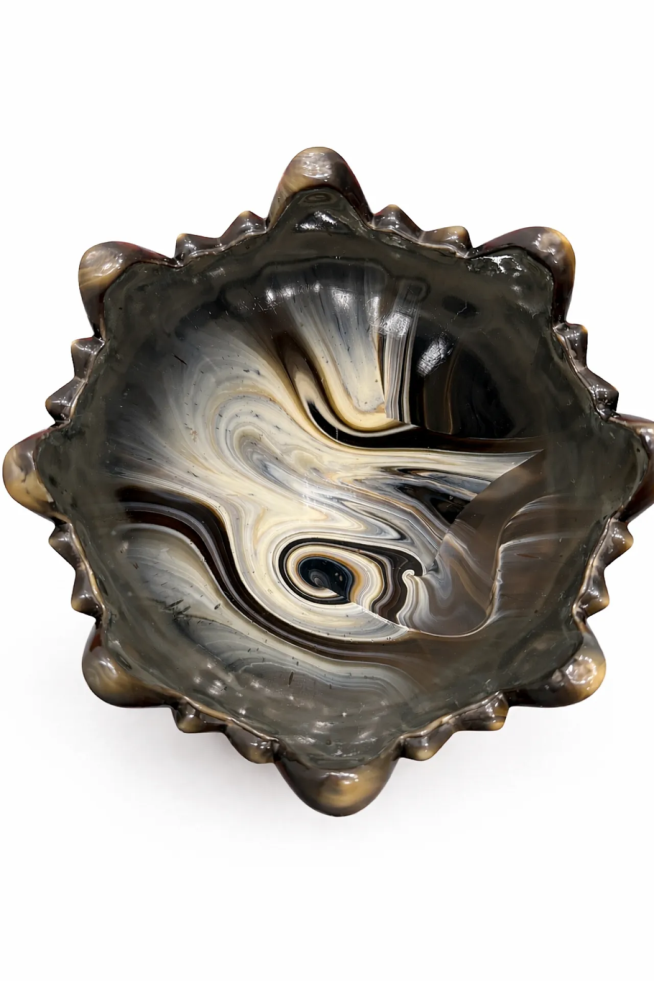 Art Deco Onyx Glass Centerpiece Bowl by STS Abel Zagreb, 1930s 3