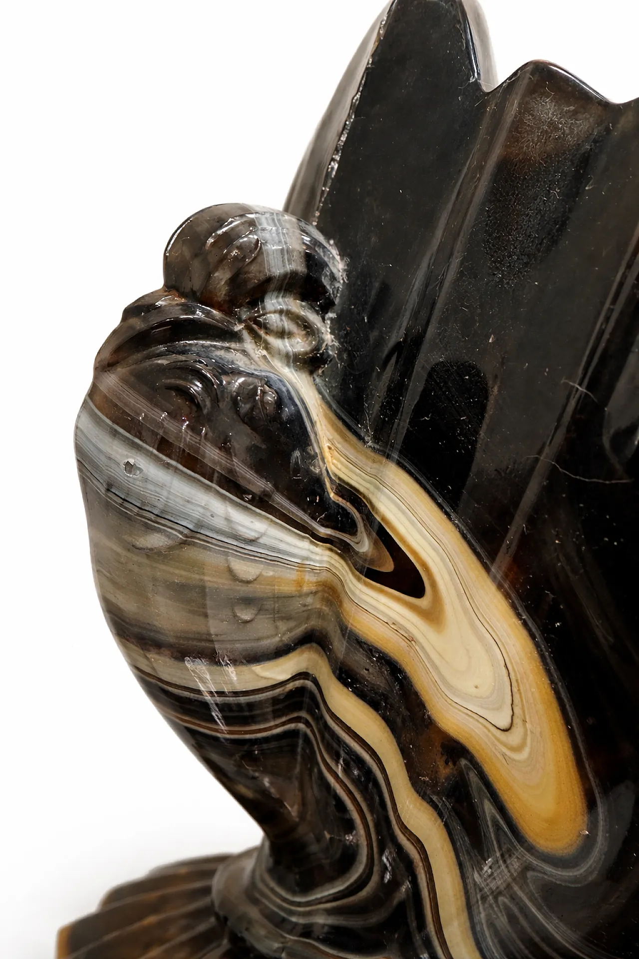 Art Deco Onyx Glass Centerpiece Bowl by STS Abel Zagreb, 1930s 4