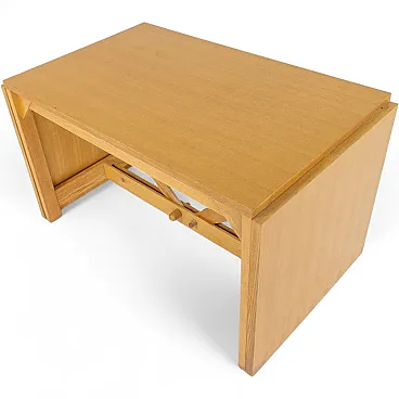 Extendable ash wood table, 1960s