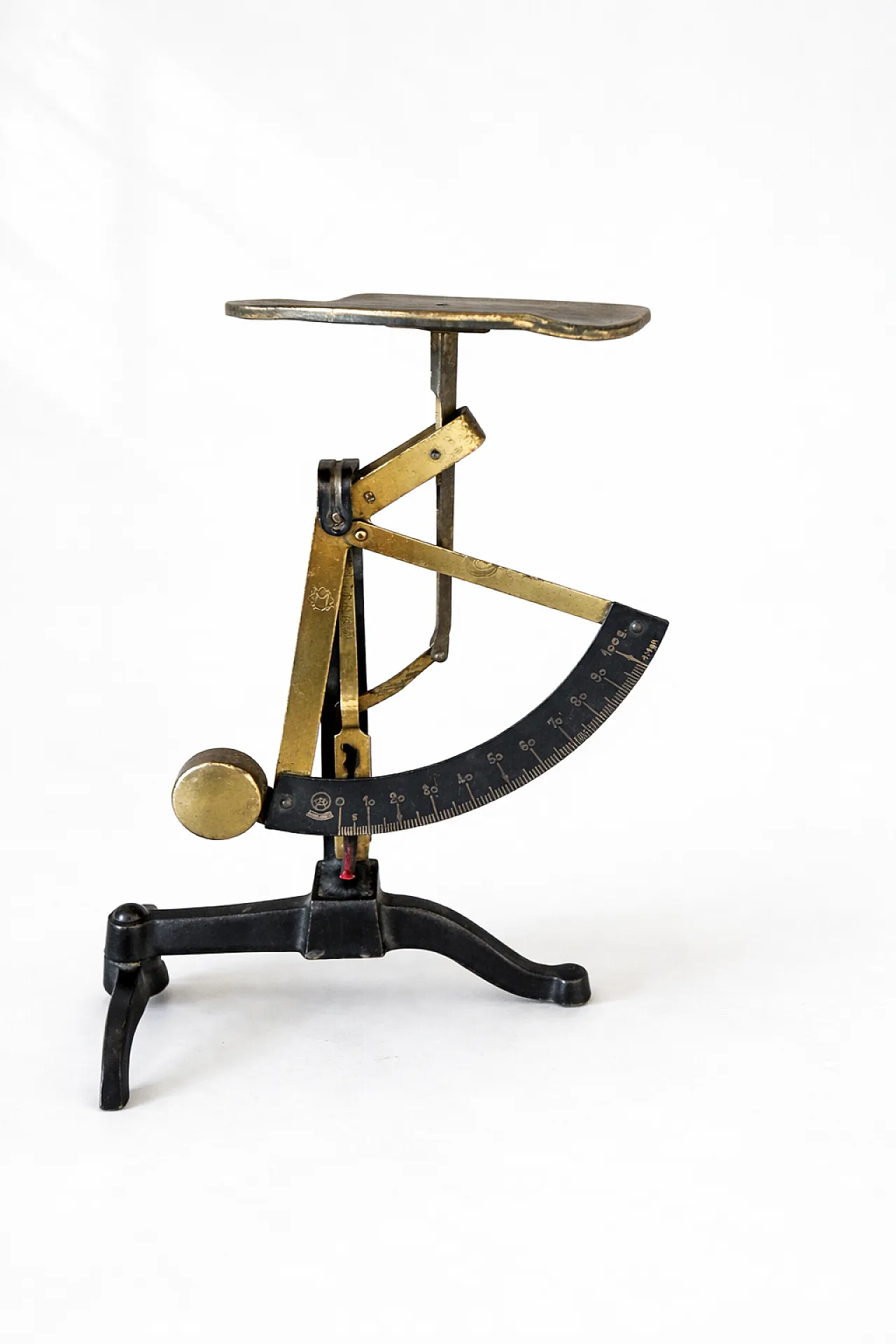 German Letter Scale by Drgm with Brass Weights Set, Early 20th c. 2