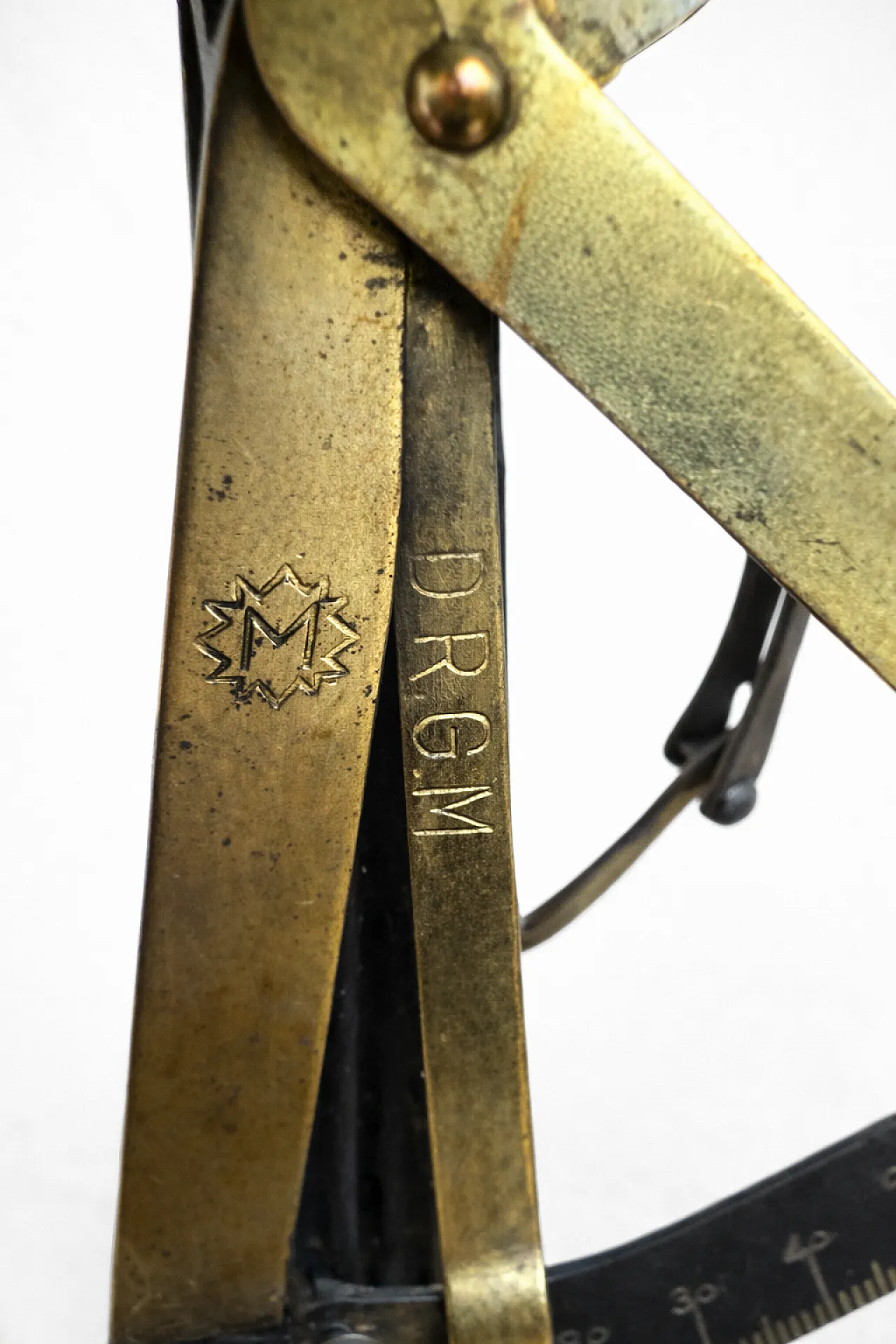 German Letter Scale by Drgm with Brass Weights Set, Early 20th c. 3