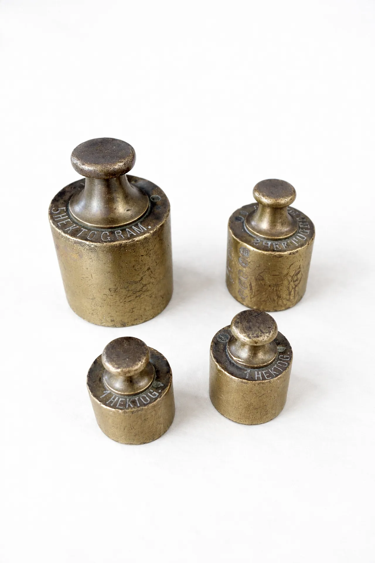 German Letter Scale by Drgm with Brass Weights Set, Early 20th c. 6