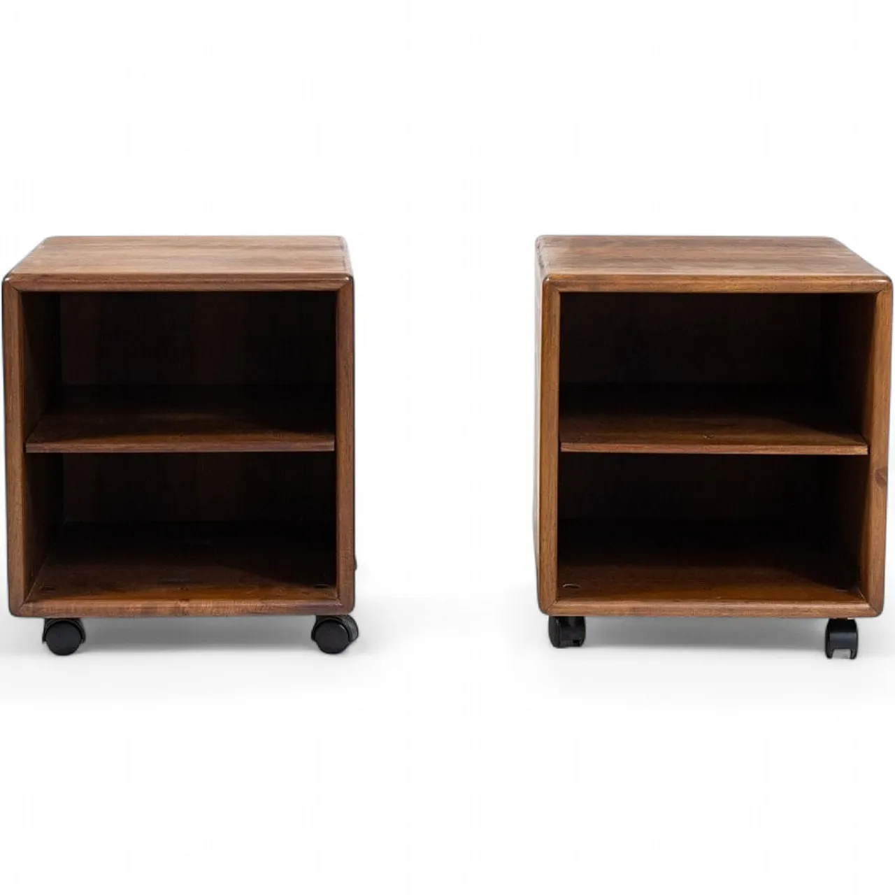Pair of bedside tables on wheels by Fabio Lenci for Bernini, 1960s 8