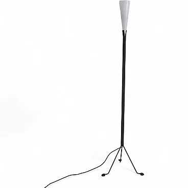 Floor lamp in glass and metal from Veart, 1980s