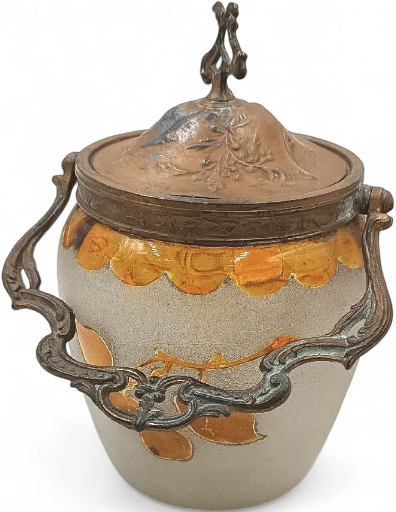 Satin glass cookie holder, early 20th century 9