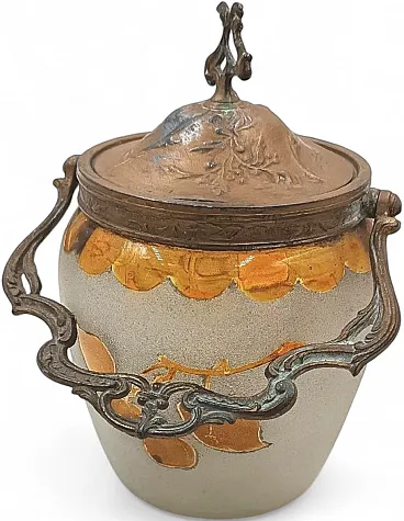 Satin glass cookie holder, early 20th century