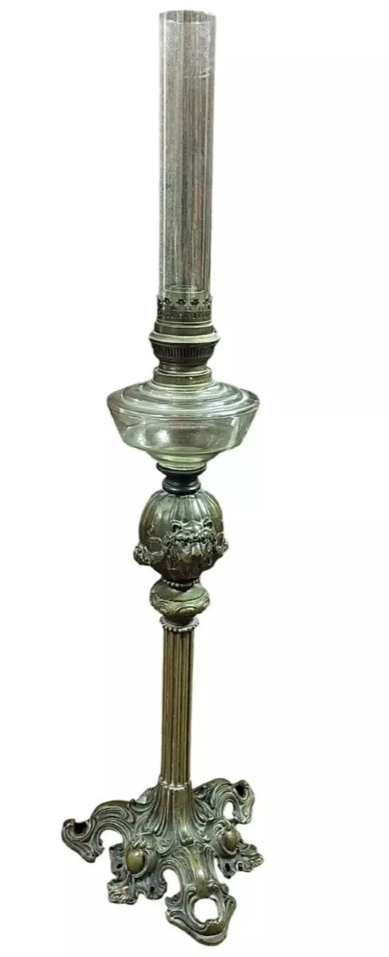 Bronze oil lamp, mid-19th century 1