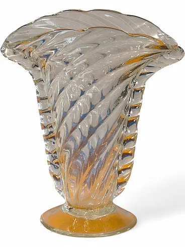 Murano blown glass vase, 1940s