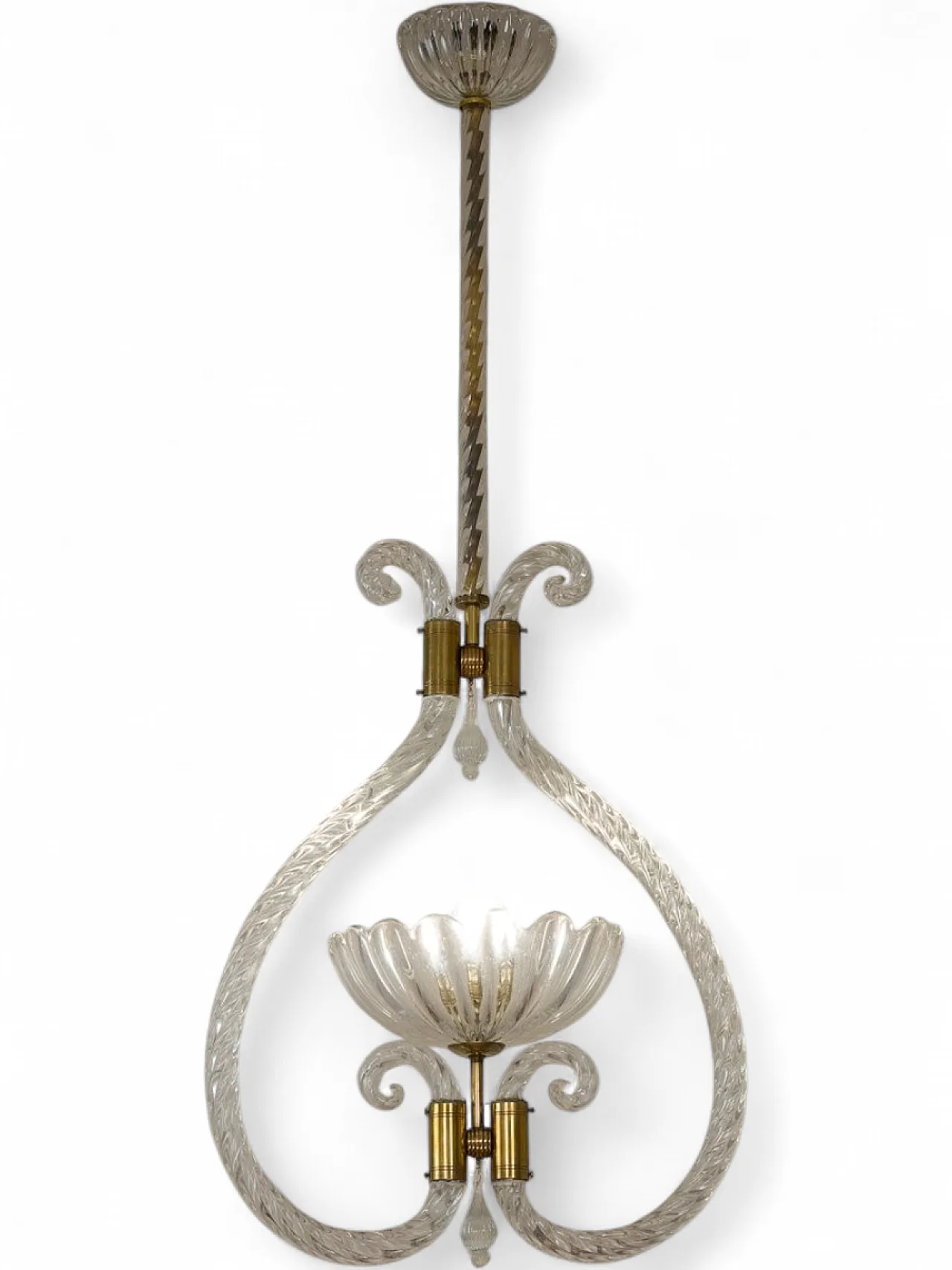 Art Deco Murano glass pendant light by Ercole Barovier, 1930s 12