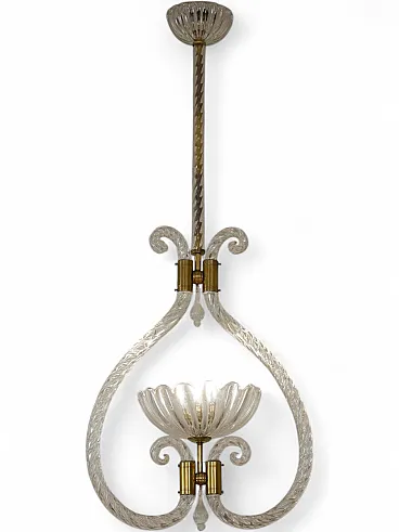 Art Deco Murano glass pendant light by Ercole Barovier, 1930s
