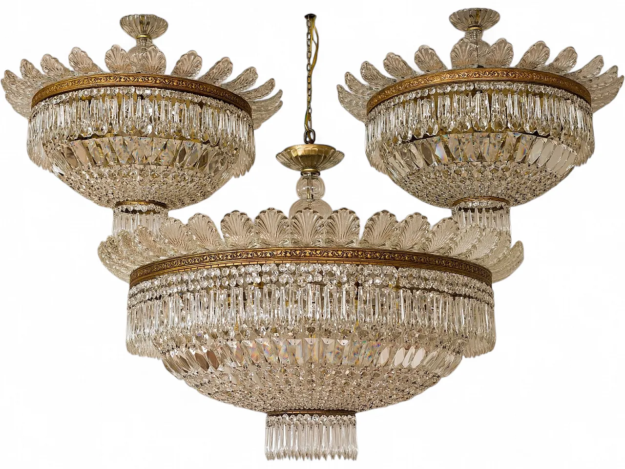 Bohemian crystal ceiling light, 1940s 16