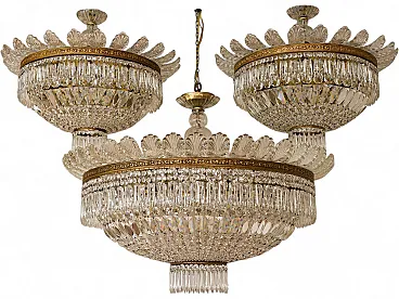 Bohemian crystal ceiling light, 1940s