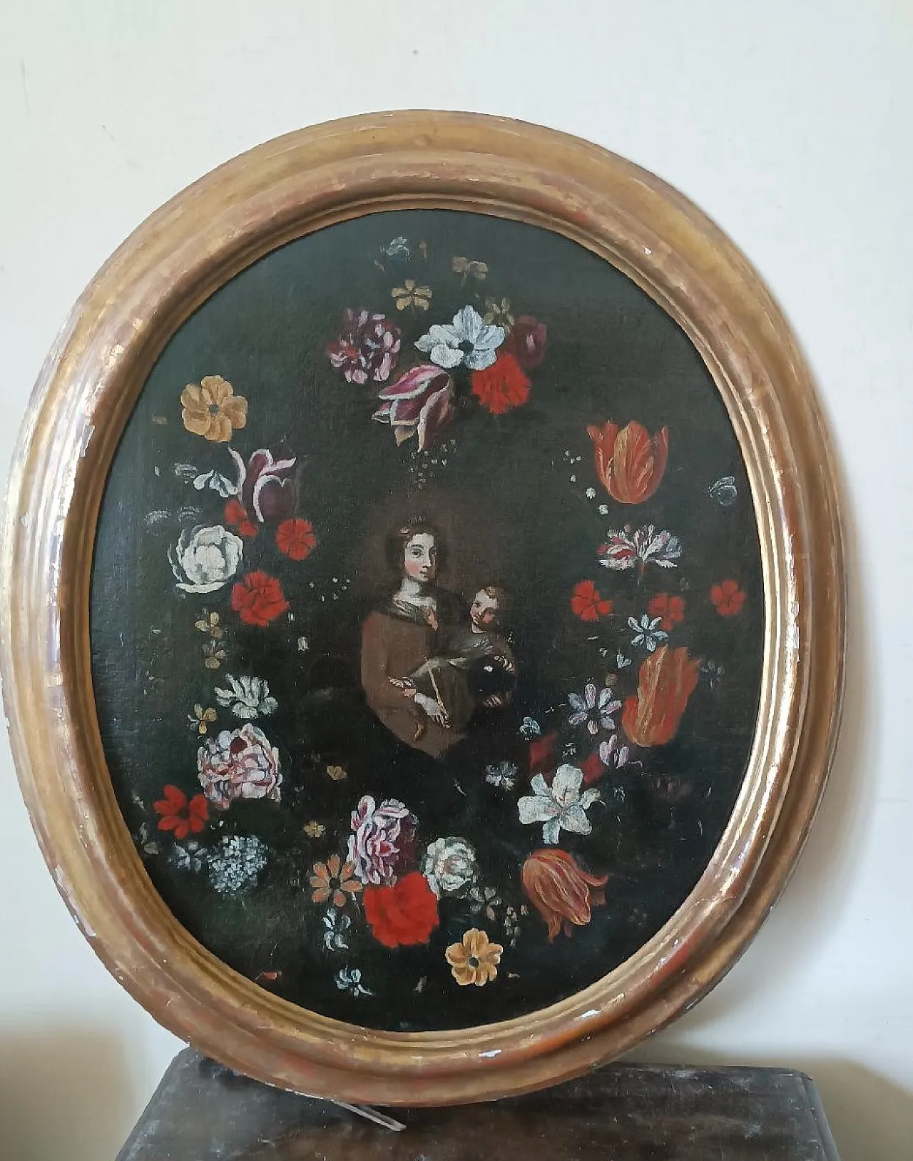 Madonna con Bambino, olio su tela con cornice, '600 2