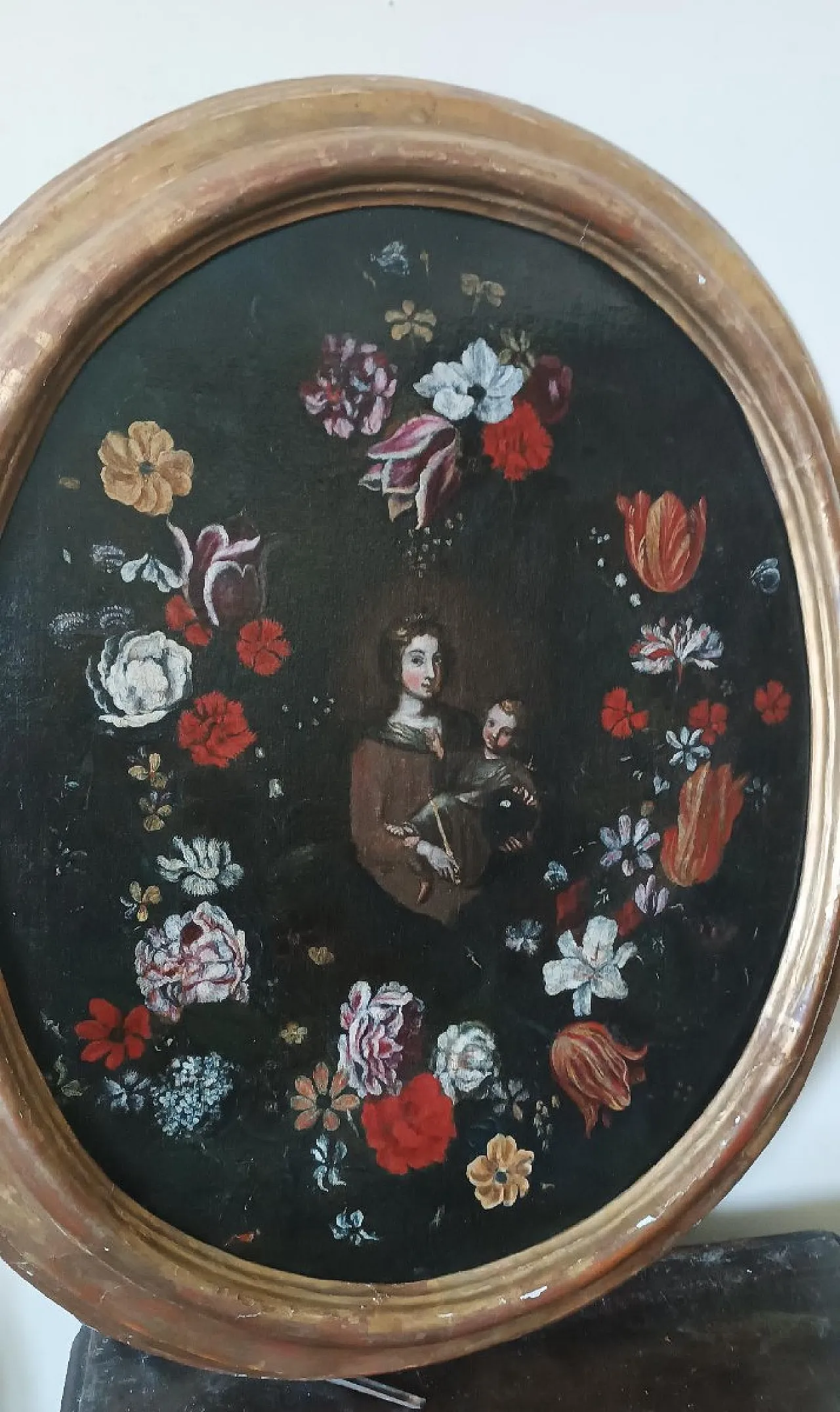 Madonna con Bambino, olio su tela con cornice, '600 3