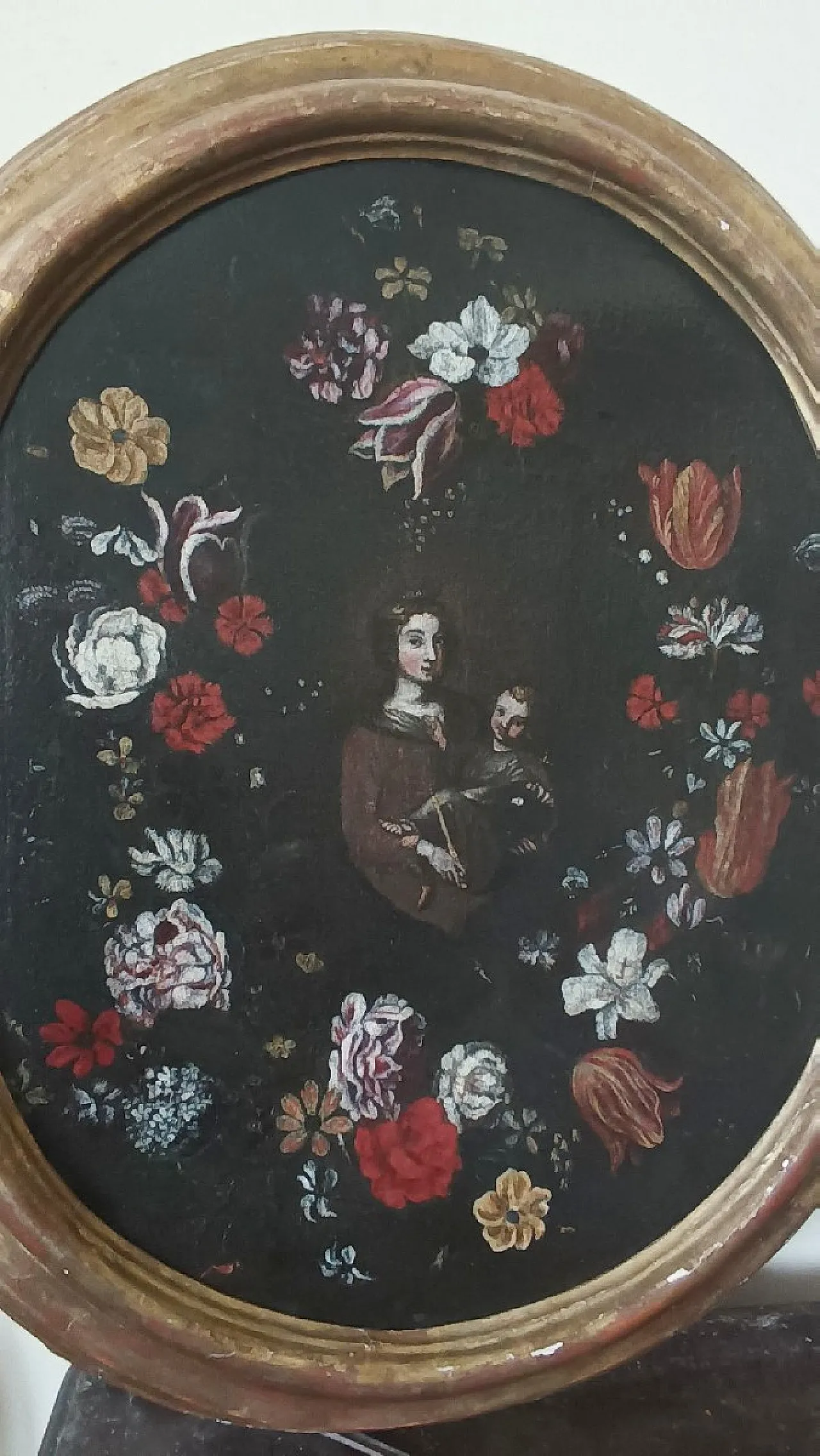 Madonna con Bambino, olio su tela con cornice, '600 10