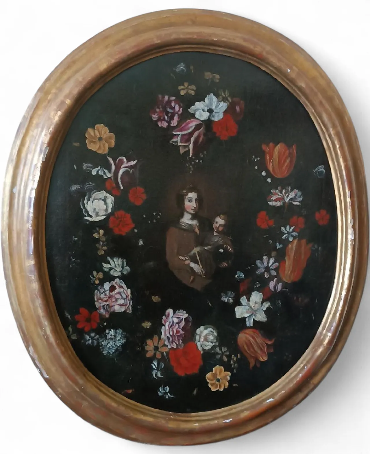 Madonna con Bambino, olio su tela con cornice, '600 11