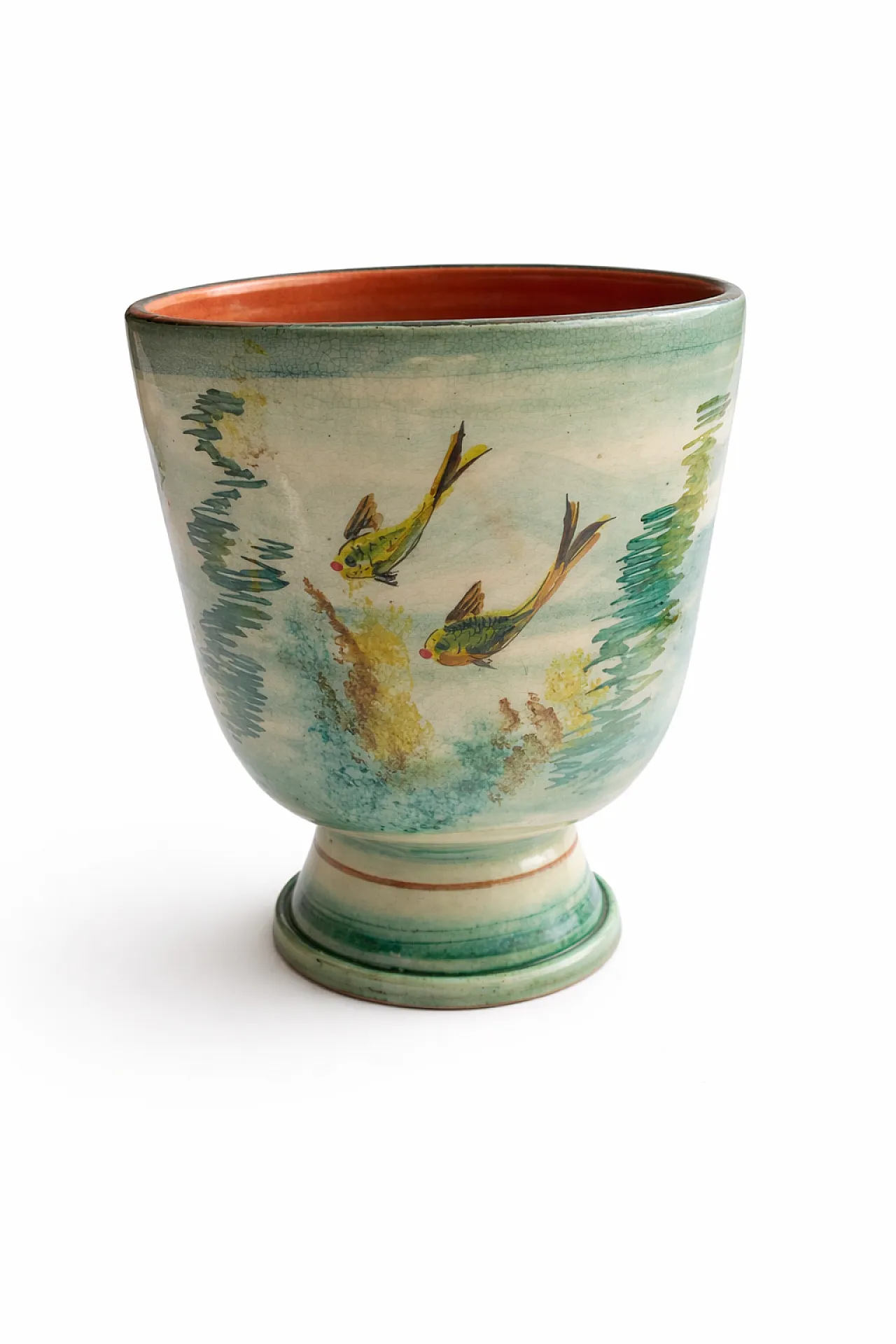 Albisola Ceramic Cachepot Fish & Coral by Rayon Italy, 1950s 3