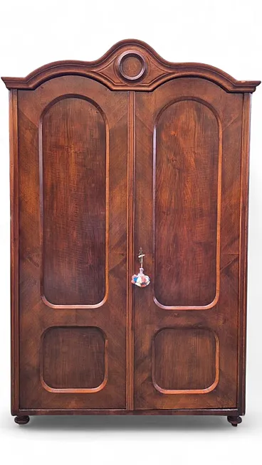 Walnut and burl veneered wardrobe, 19th century