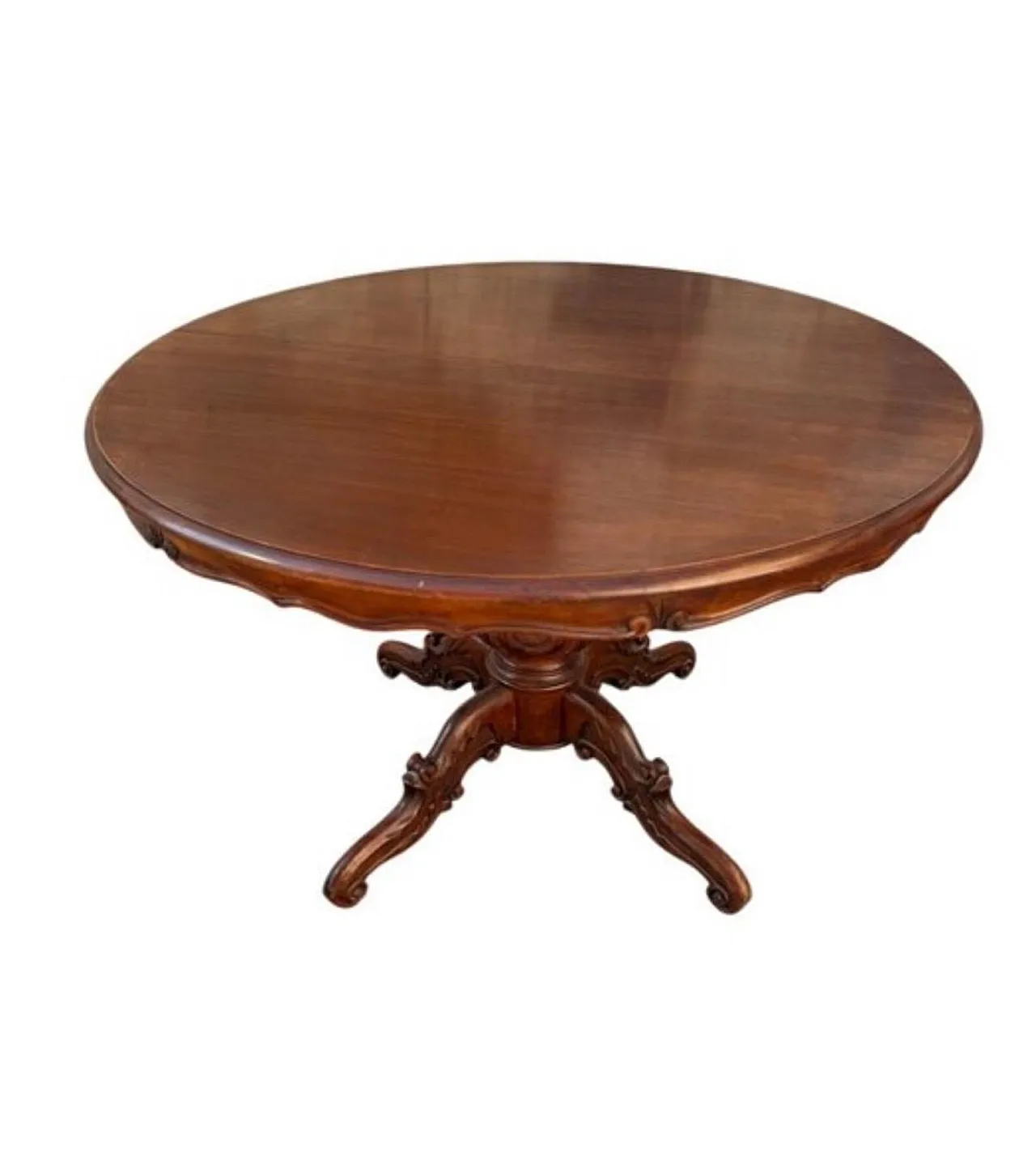 Table with 6 wooden Louis-Philippe style chairs, 1950s 2