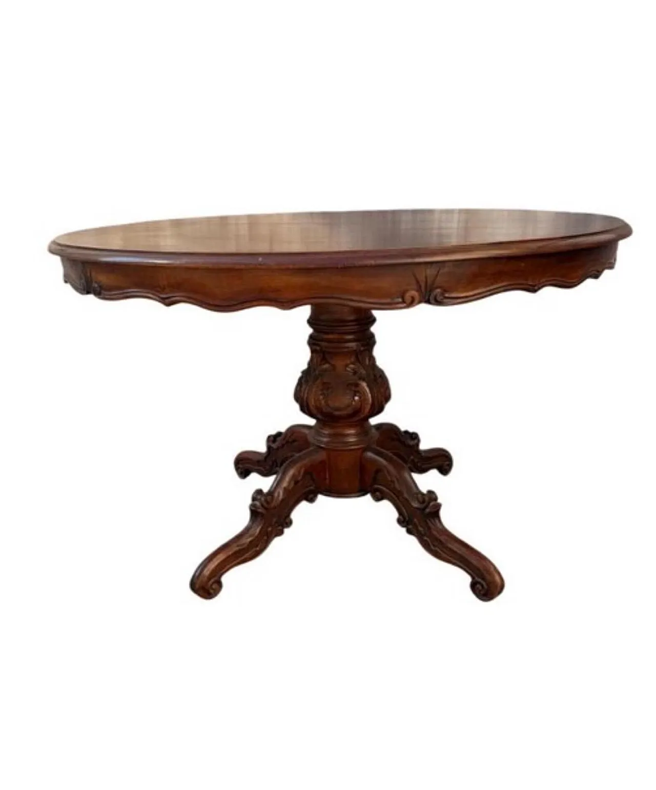 Table with 6 wooden Louis-Philippe style chairs, 1950s 3