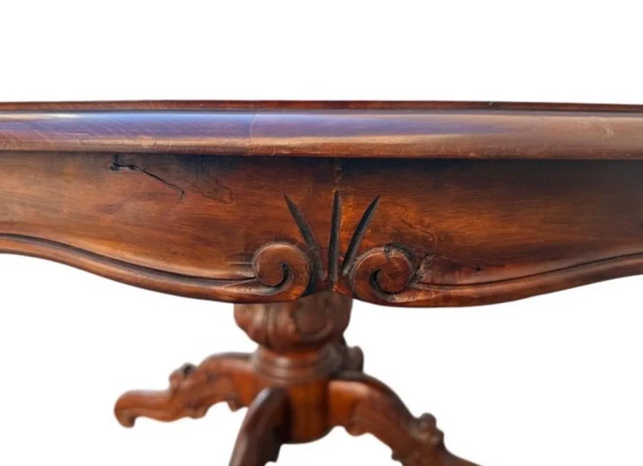 Table with 6 wooden Louis-Philippe style chairs, 1950s 8