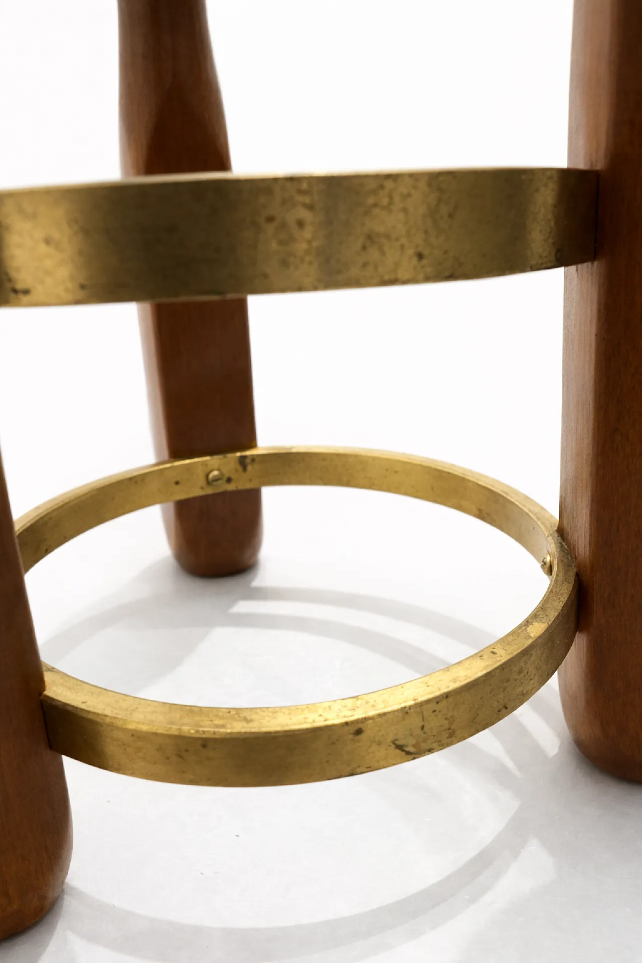 Mid-Century 3-Light Teak & Brass Candlestick, 1960s 7