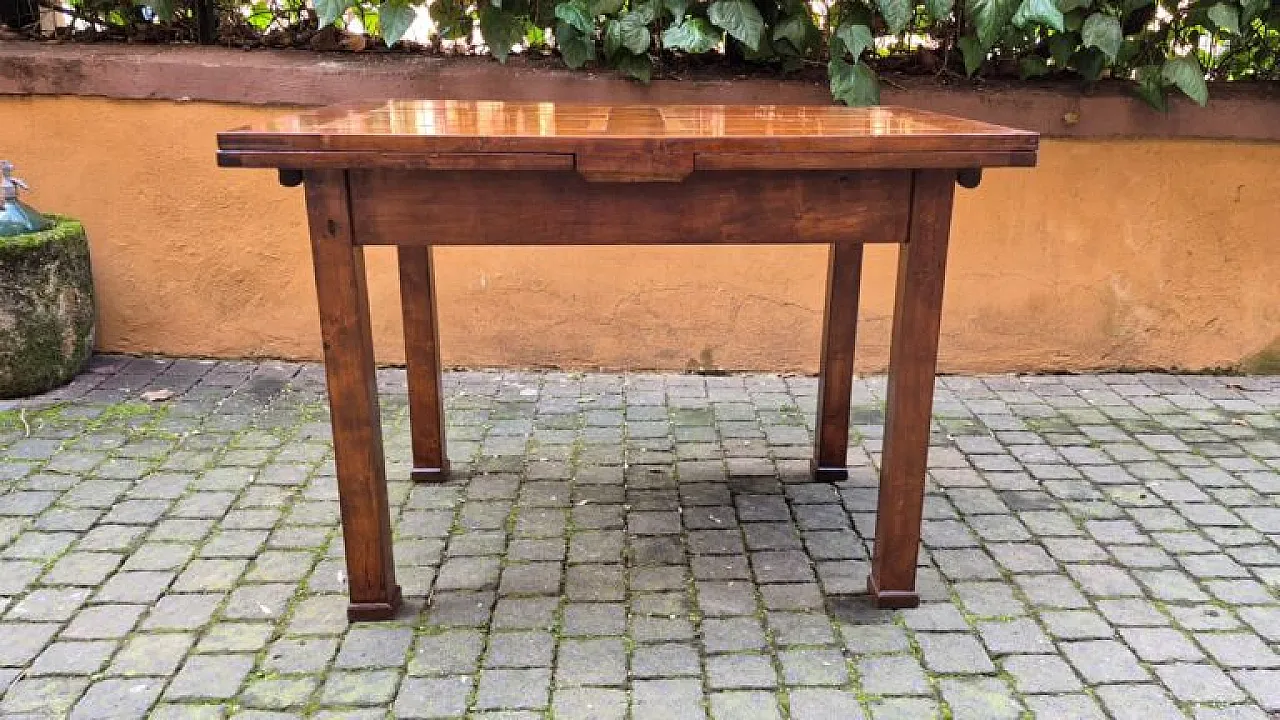 Empire-style extendable table with threaded top, mid-19th century 1