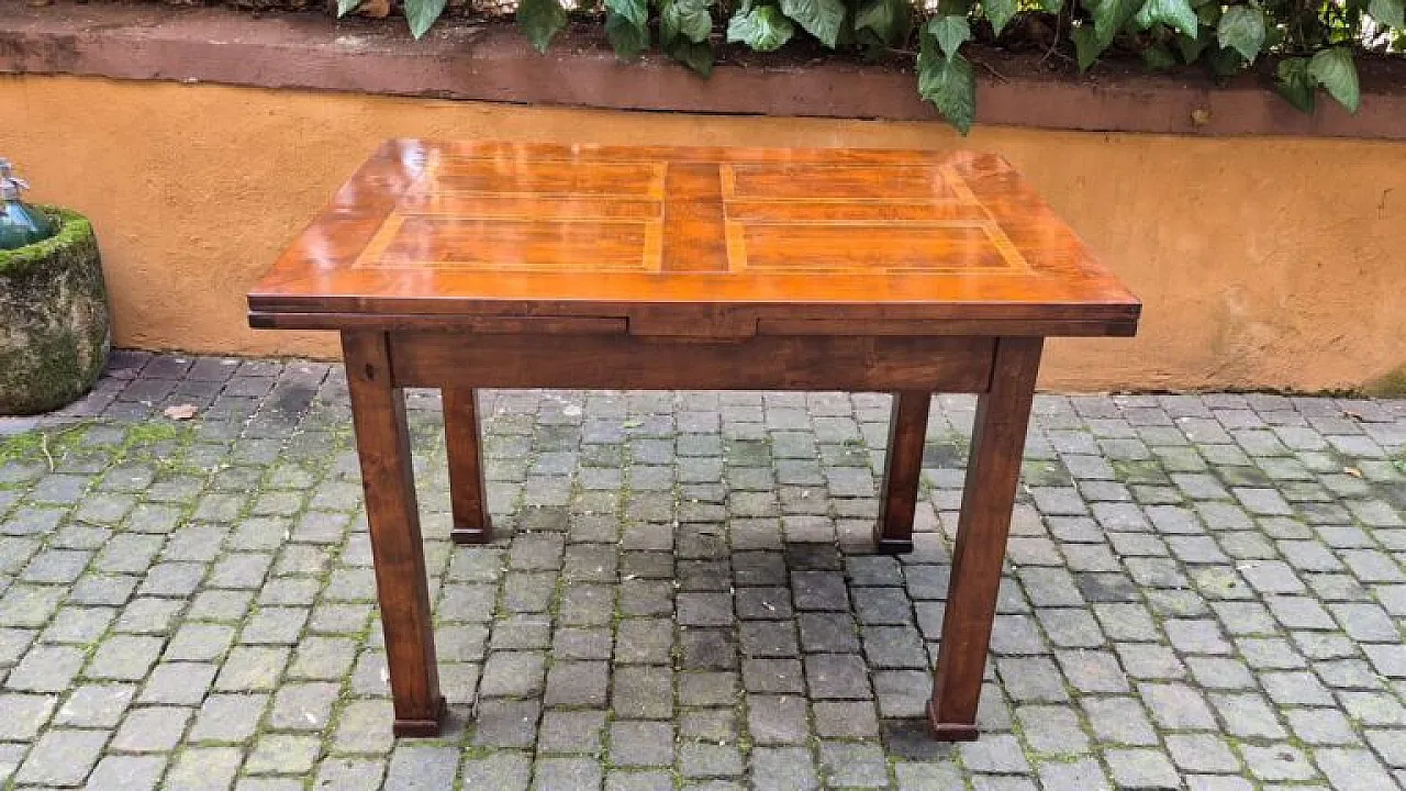 Empire-style extendable table with threaded top, mid-19th century 2