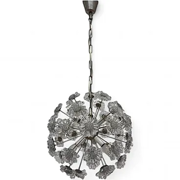 Lampadario Sputnik Dandelion in vetro cromato, Emil Stejnar, anni '70