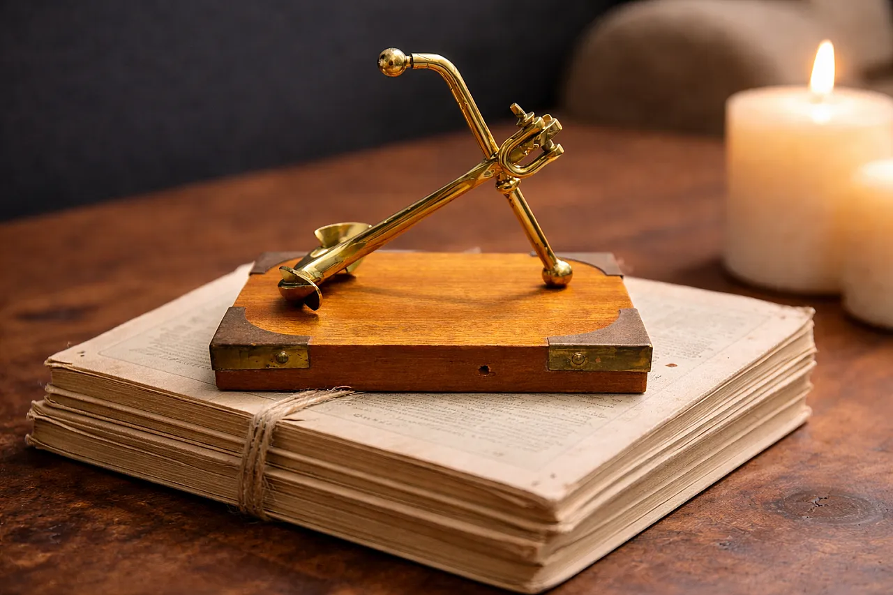 Scultura Ancora in ottone e legno – anni '60 2