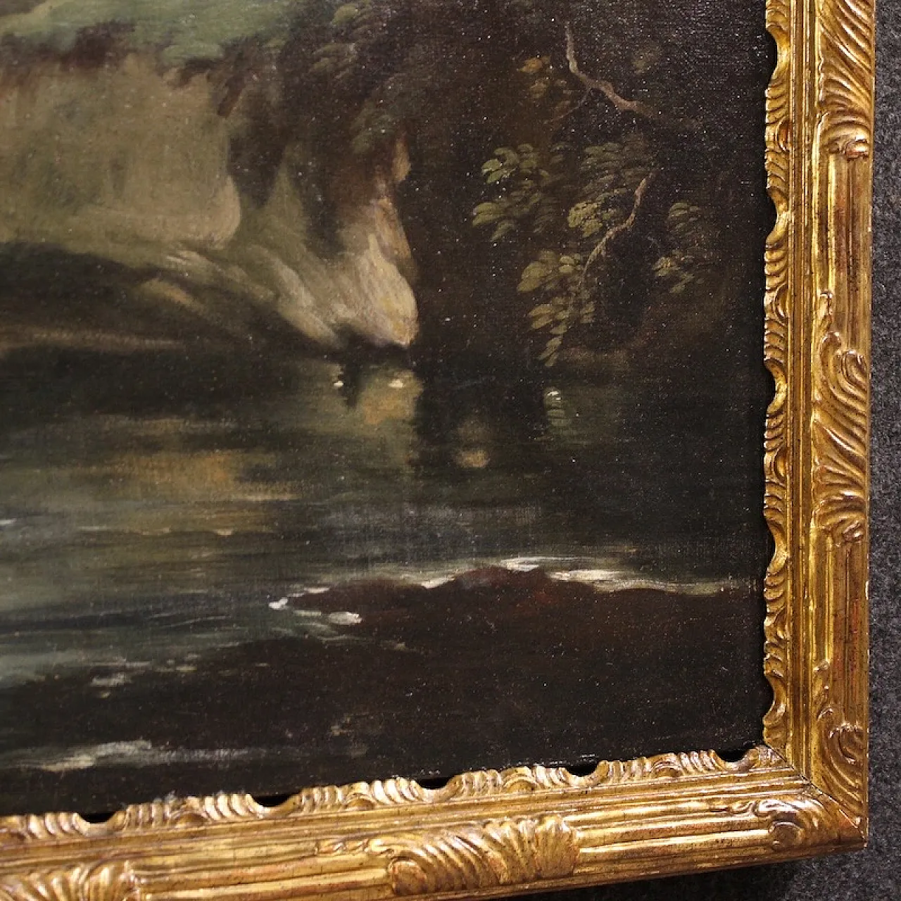 Italian painting landscape with genre scene, 18th century 9
