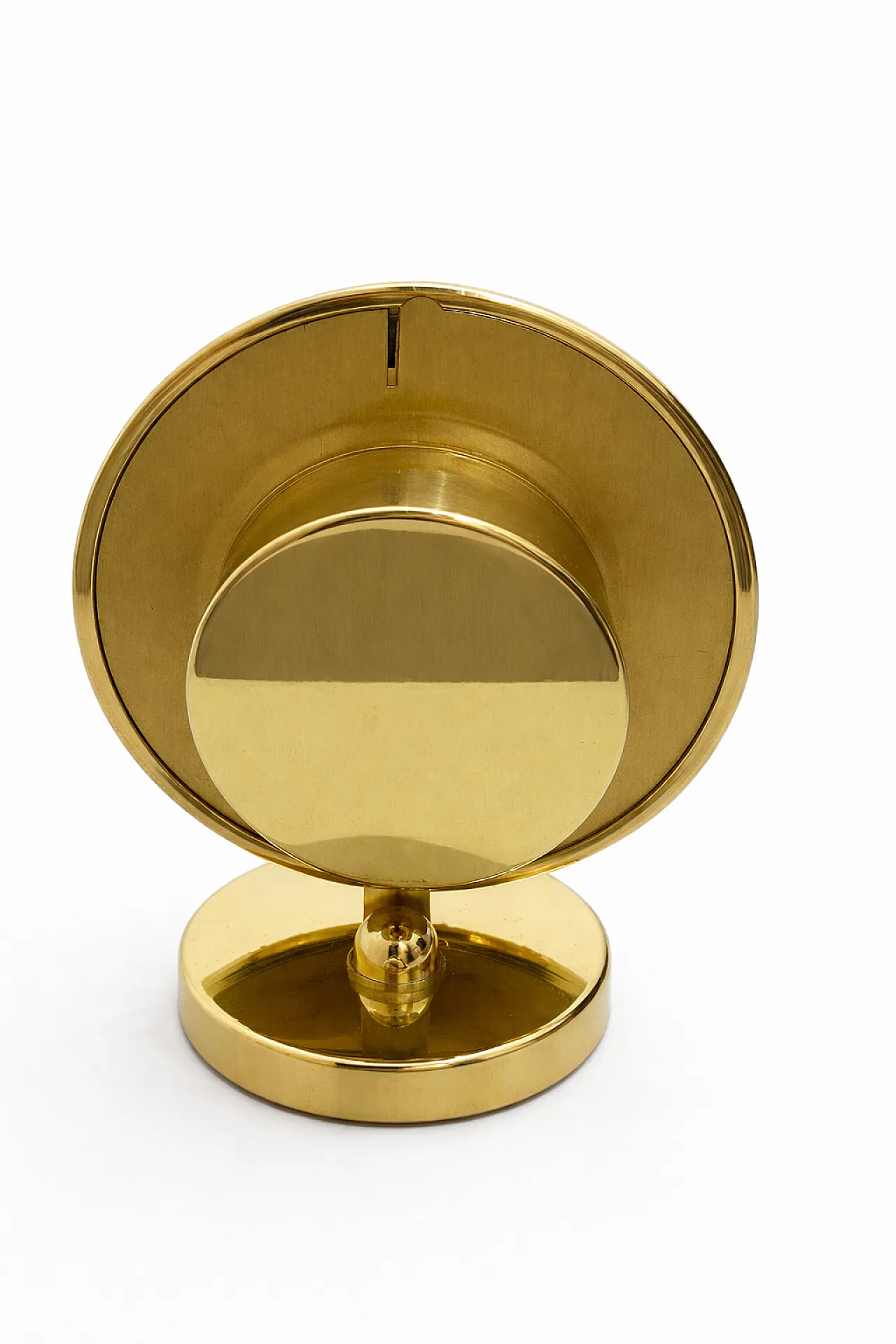 Chass World Time Brass Desk Clock Mid-Century Style, 90s 6